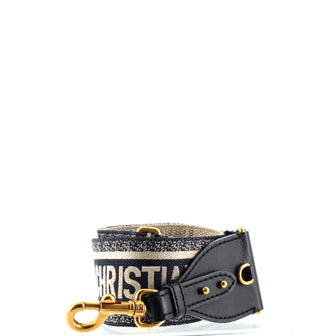 Christian Dior Logo Shoulder Strap Embroidered Canvas