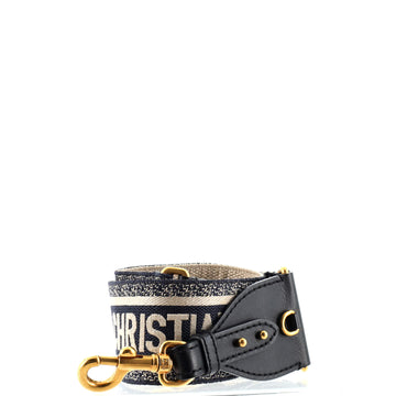 Christian Dior Logo Shoulder Strap Embroidered Canvas