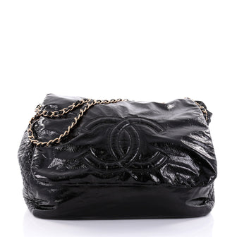 Chanel Rock and Chain Flap Bag Patent XL Black 2582501