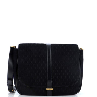 Saint Laurent Top Flap Satchel Monogram All Over Suede Large