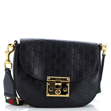 Gucci Padlock Saddle Shoulder Bag Guccissima Leather Medium