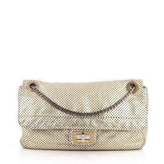 Chanel Drill Flap Bag Perforated Leather Medium Gold 2582801
