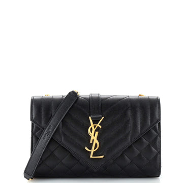 Saint Laurent Classic Monogram Envelope Satchel Mixed Matelasse Leather Small