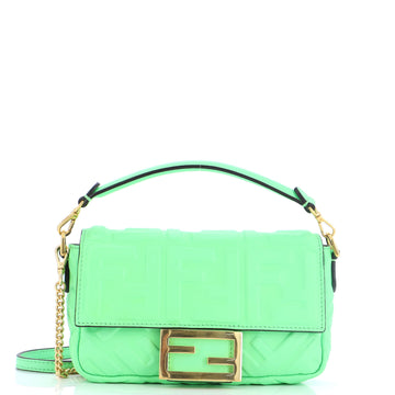 Fendi Baguette NM Bag Zucca Embossed Leather Mini