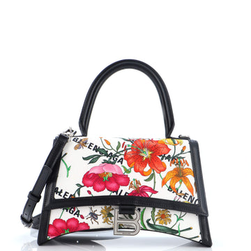 Gucci x Balenciaga The Hacker Project Hourglass Top Handle Bag Flora Canvas Small