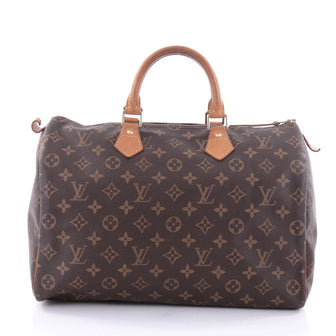 Louis Vuitton Speedy Handbag Monogram Canvas 35 Brown 2583101