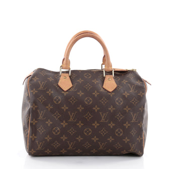 Louis Vuitton Speedy Handbag Monogram Canvas 30 Brown 2583102