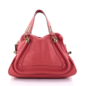 Chloe Paraty Top Handle Bag Leather Medium Red 2583301