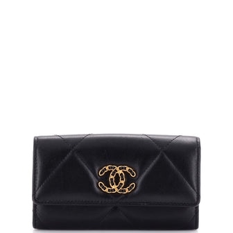 Chanel 19 Flap Wallet Quilted Lambskin Long