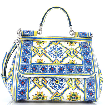Dolce & Gabbana Miss Sicily Bag Printed Leather Medium