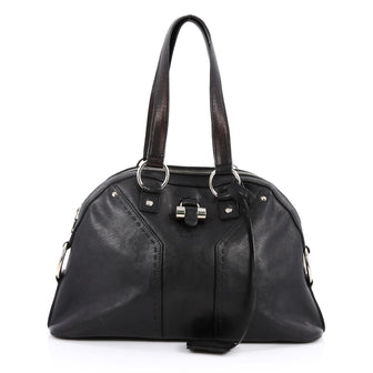 aint Laurent Muse Shoulder Bag Leather Medium Black 2583703