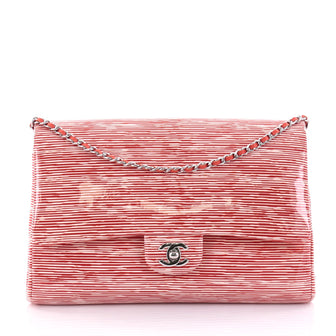 Chanel Classic Double Flap Bag Printed Patent Jumbo Red 2584102