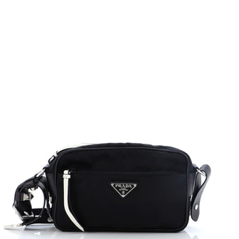 Prada New Vela Shoulder Bag Tessuto with Studded Leather Small