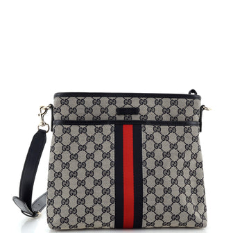Gucci Front Pocket Web Messenger GG Canvas Small