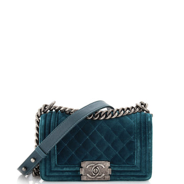Chanel Boy Flap Bag Quilted Velvet Small