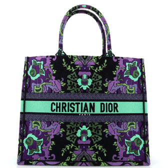 Christian Dior Book Tote Embroidered Canvas Large