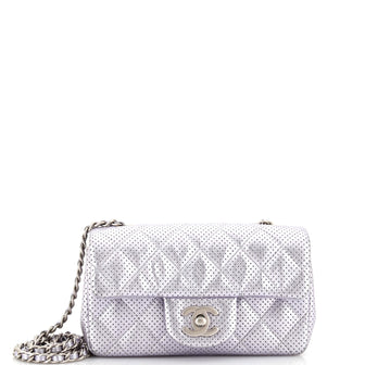 Chanel Classic Single Flap Bag Perforated Leather Extra Mini