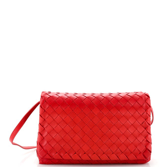 Bottega Veneta Full Flap Crossbody Bag Intrecciato Nappa Small