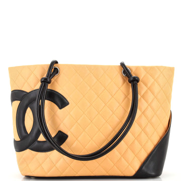Chanel Cambon Tote Quilted Leather Large