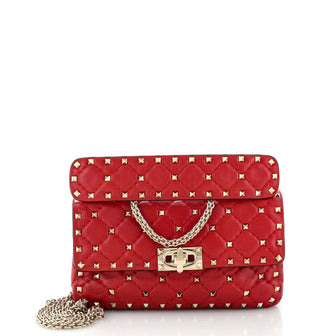 Valentino Garavani Rockstud Spike Flap Bag Quilted Leather Small