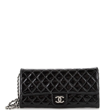 Chanel Brilliant Wallet on Chain Clutch Quilted Patent East West