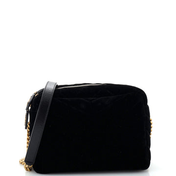 Saint Laurent LouLou Bowling Bag Matelasse Chevron Velvet Small