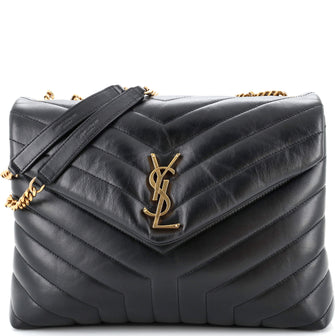 Saint Laurent Loulou Shoulder Bag Matelasse Chevron Leather Medium
