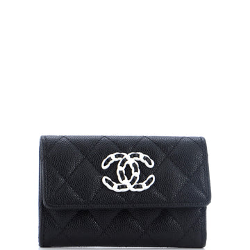 Chanel CC Flap Card Case Quilted Lambskin