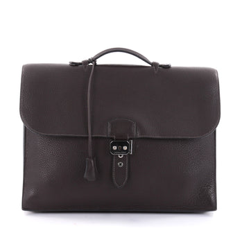 Hermes Sac a Depeche Handbag Clemence 38 Brown 2585201