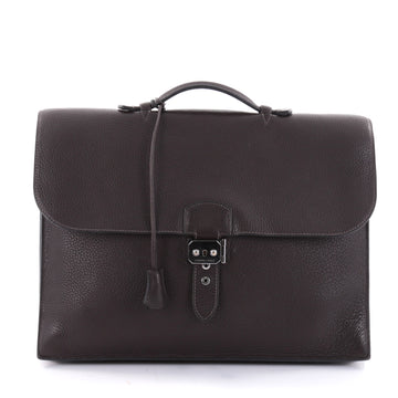 Hermes Sac a Depeche Handbag Clemence 38 Brown 2585201