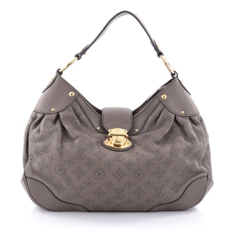 Louis Vuitton Solar Handbag Mahina Leather PM Gray 2585301