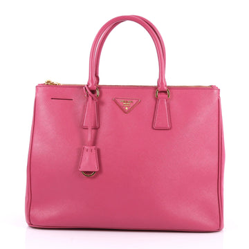 Prada Double Zip Lux Tote Saffiano Leather Large Pink 2585403