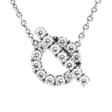 Hermes Finesse Pendant Necklace 18K White Gold and Diamonds