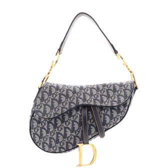 Christian Dior Saddle Handbag Oblique Canvas Medium