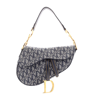 Christian Dior Saddle Handbag Oblique Canvas Medium