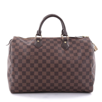 Louis Vuitton Speedy Handbag Damier 35 Brown 2585801
