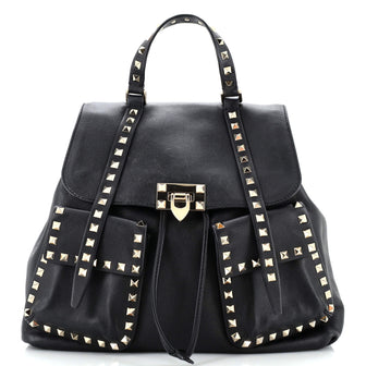 Valentino Garavani Rockstud Flip Lock Backpack Leather