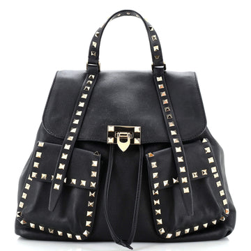 Valentino Garavani Rockstud Flip Lock Backpack Leather
