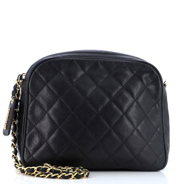Chanel Vintage Chain Camera Bag Quilted Caviar Medium