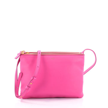 Celine Trio Crossbody Bag Leather Large Pink 2586905