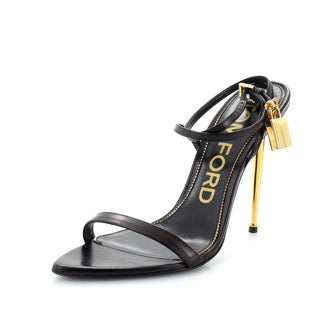 Tom Ford Women's Padlock Pointy Naked Heeled Sandals Leather 105