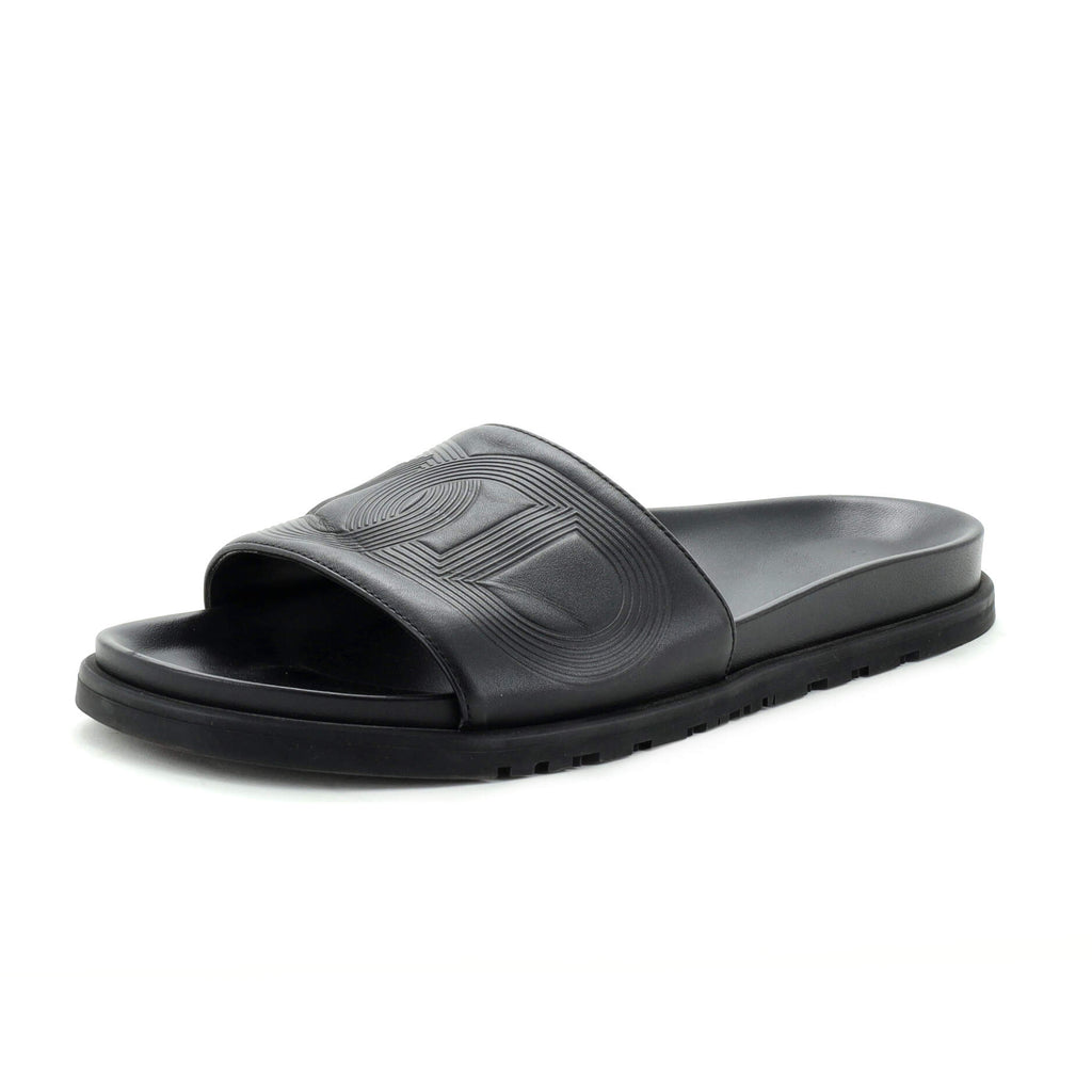 Men's Biarritz Slide Sandals Leather / black