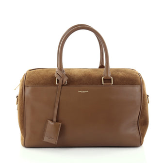 Saint Laurent Classic Duffle Bag Suede and Leather 6 Brown 2587303