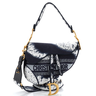 Christian Dior Saddle Bag Tie Dye Embroidered Canvas Medium