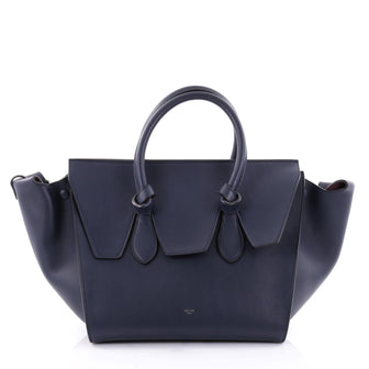 Celine Tie Knot Tote Smooth Leather Small Blue 2587501