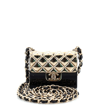 Chanel Flap Bag Chain Pendant Necklace Quilted Metal and Resin