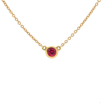 Tiffany & Co. Elsa Peretti Color By The Yard Pendant Necklace 18K Yellow Gold with Ruby and Diamond 0.11CT