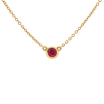 Tiffany & Co. Elsa Peretti Color By The Yard Pendant Necklace 18K Yellow Gold with Ruby and Diamond 0.11CT