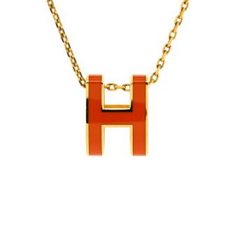 Hermes Pop H Pendant Chain Necklace Metal and Enamel