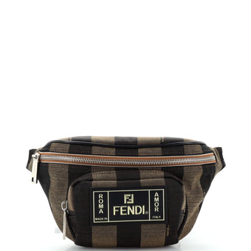 Fendi Front Pocket Waist Bag Pequin Canvas